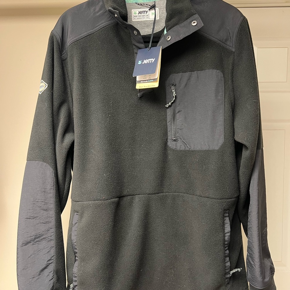 Jetty Men's Black Lightweight Fleece Shirt Jacket